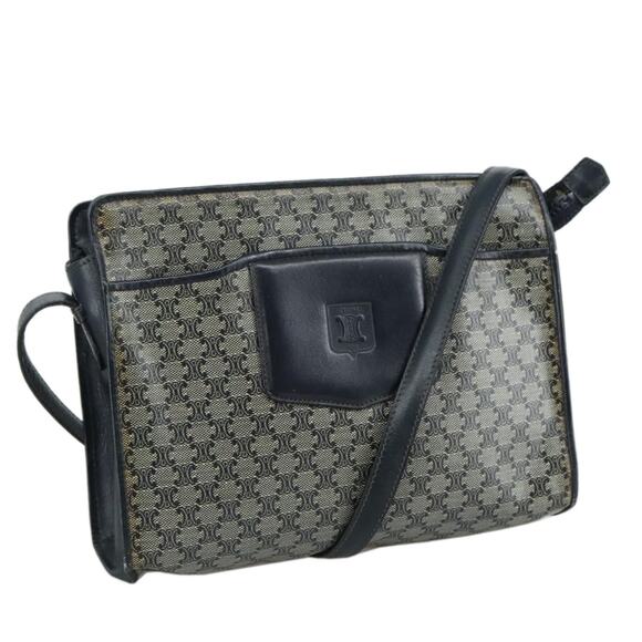 CELINE Macadam Canvas Shoulder Bag Coated Canvas Navy - Picture 1 of 16